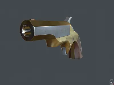 brown southerner derringer Low-poly 3D model