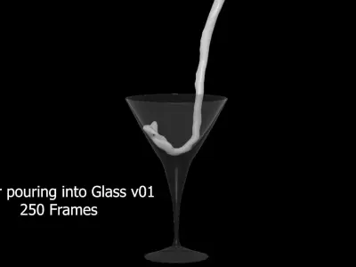 Pouring water into Glass v01 3D model