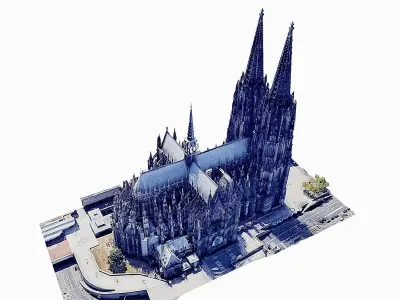 Cologne Cathedral - Kolner Dom Low-poly 3D model