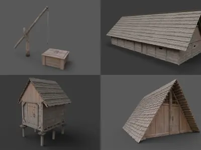 Early medieval farmstead - enterable 3D Model Collection