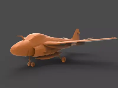 Grumman A-6 orange airplane 3D print model