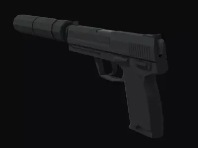 USP-S Low Poly gun Low-poly 3D model
