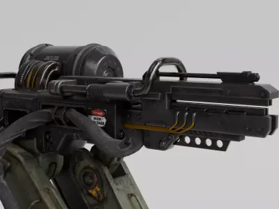 Rail turret Low-poly 3D model