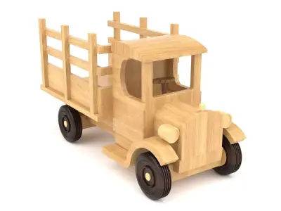 Wooden toy truck 11 3D model