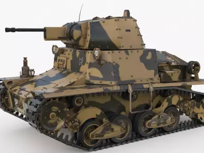 Tank L6 40 Camouflage Ansaldo Fiat Italian Vray 3D model