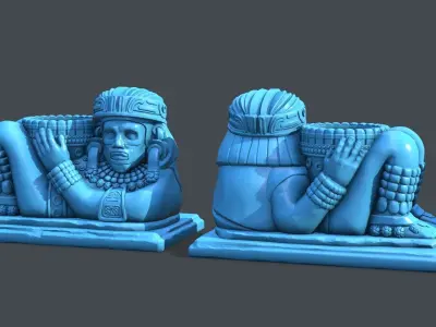Statue Aztec Chacmool 3D print model