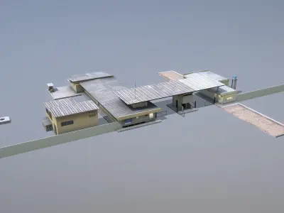 MilitaryBase PortoVelho RoadBlock Low-poly 3D model