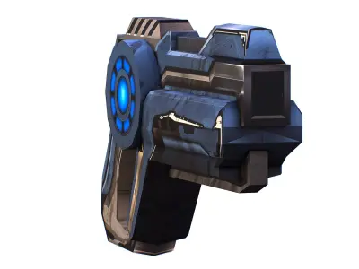 LowPoly Sci-Fi Cartoon Pistol Gun Low-poly 3D model