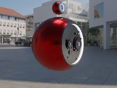 Sci-fi flying robot or drone Low-poly 3D model