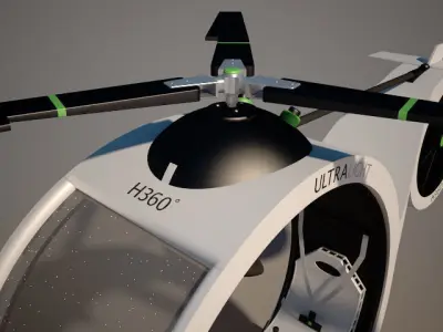 Ultra Light Helicopter Animated 3D model