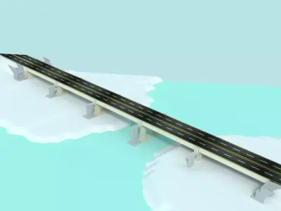 npotjing bridge over frozen lake Free 3D model