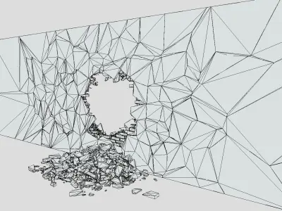 BrickWall 01 Center Weak Low-poly 3D model
