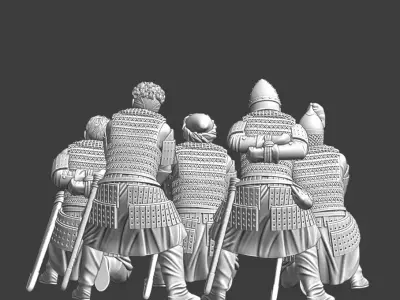 Kievan Rus Prisoners Medieval 3D Printable Miniatures STL Set 3D print model