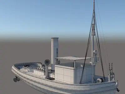 3d old boat 3D model