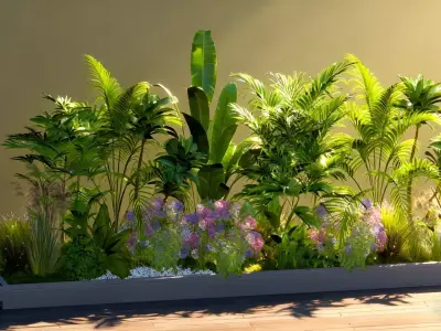 flower border design 3D model