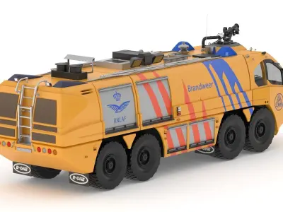 Demonstratie van E-One Titan Crash Tender 3D model