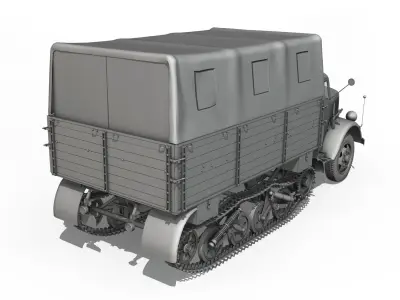 Opel Blitz Maultier - Half-Truck Cargo truck  3D model