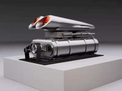 Supercharger type C Low-poly 3D model