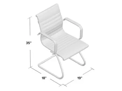 Mcelhaney stackable Leather Seat Waiting Room Chair 3D model