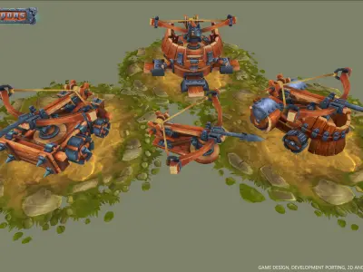 Siege Weapons Pack Low Poly - LITE Low-poly 3D model