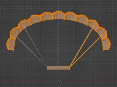 Parachute Low Poly  Low-poly 3D model