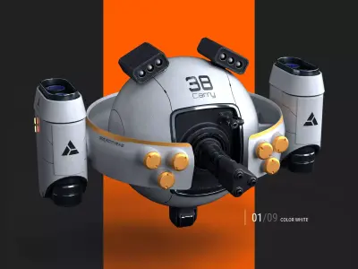 OBLIVION Sphere Drone 10 texture sets Low-poly 3D model