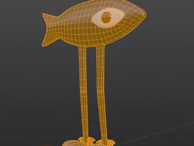 Fish with legs  Low-poly 3D model