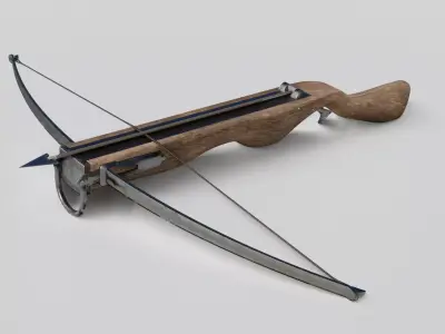 Crossbow wooden Low-poly 3D model