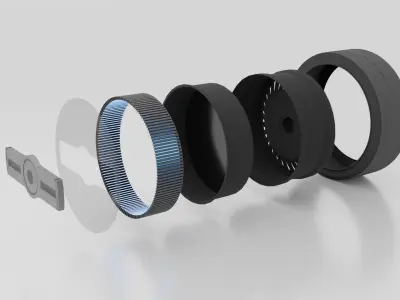 Futuristic Car wheel Free low-poly 3D model