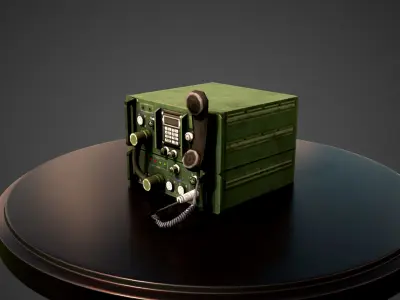 Army Radio  Low-poly 3D model