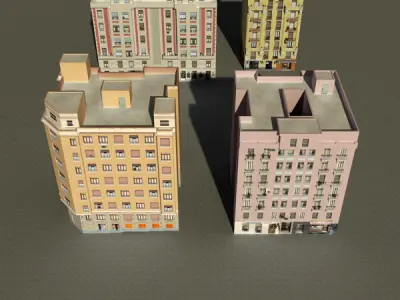 Building Collection 85-88 Low-poly 3D model
