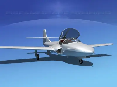 Cessna T-37 Tweetybird Bare Metal 3D model