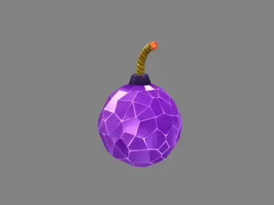 Amethyst Diamond Bomb - plastic grenade Low-poly 3D model
