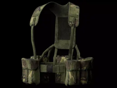 British Armed Forces - PLCE Personal Load Carrying Equipment Low-poly 3D model