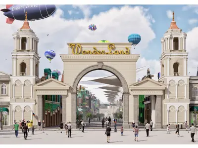 Entrance arch Low-poly 3D model