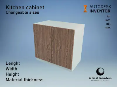 Cabinet with 2 facades Low-poly 3D model