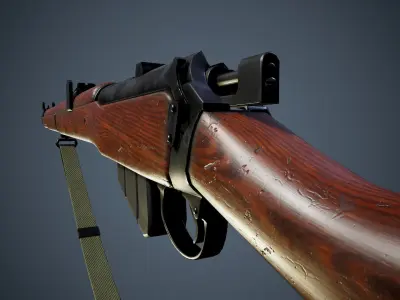 British WW2 Weapons pack - Lee Enfield - STEN - BREN machine gun Low-poly 3D model
