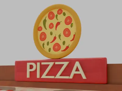 Pizza Parlor Low-poly 3D model