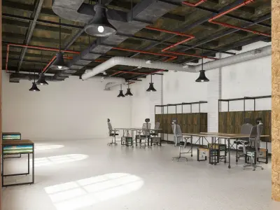 Loft office interior 3 3D model
