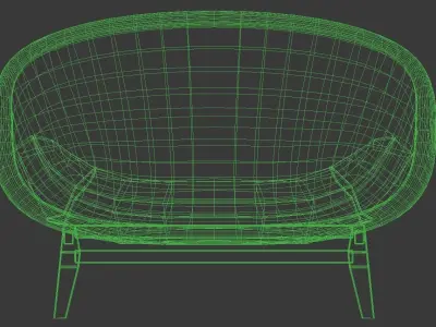 Armchair rattan lounge chair with cushion Free 3D model