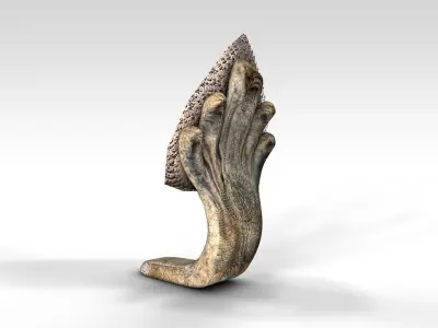 Angkor Naga snake statue Low-poly 3D model