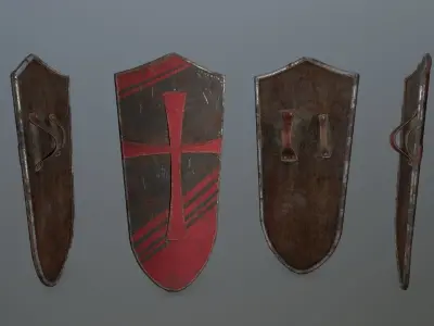 shield set greek warrior Low-poly 3D model