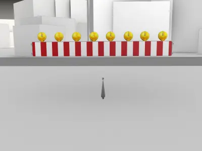 Construction Barrier 6 with animated lights 600-36 250x2400mm Low-poly 3D model