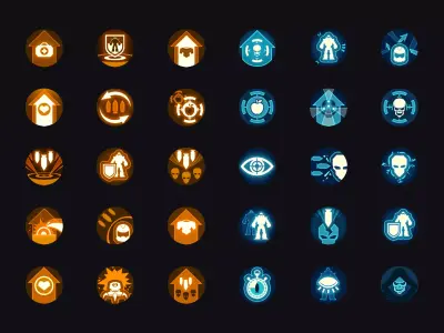 Skills Icon 2D PNG Sci-Fi Futuristic Attack Defense Ability 3D model