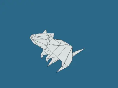 Origami Rat Low-poly 3D model