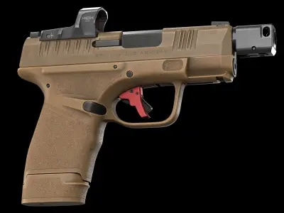 Springfield Armory Hellcat V2 Game ready Low-poly 3D model