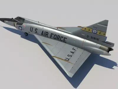Convair F102 Delta Dart Low Poly Static Low-poly 3D model