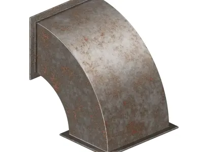 Rusty Rectangular Elbow Duct 3D model