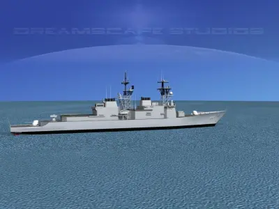 Spruance Class DD992 USS Fletcher 3D model