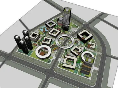 SU model of SouFun headquarters commercial office building 3D model